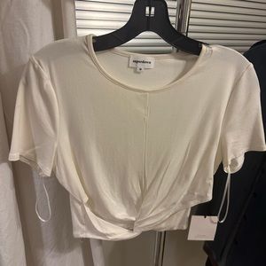 Off white wrap crop top